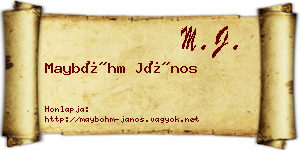 Mayböhm János névjegykártya